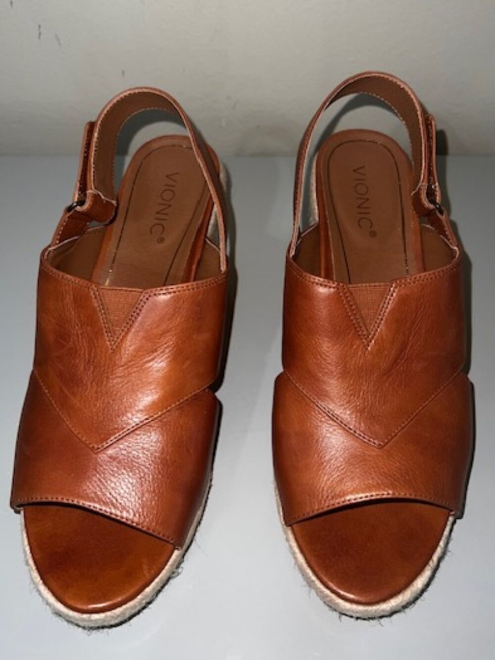 Vionic Espadrille Sandals, Tan, Size 11W